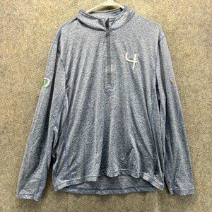 1764 Pullover Men Medium Blue Heather Long Sleeve Performance Golf Quarter Zip
